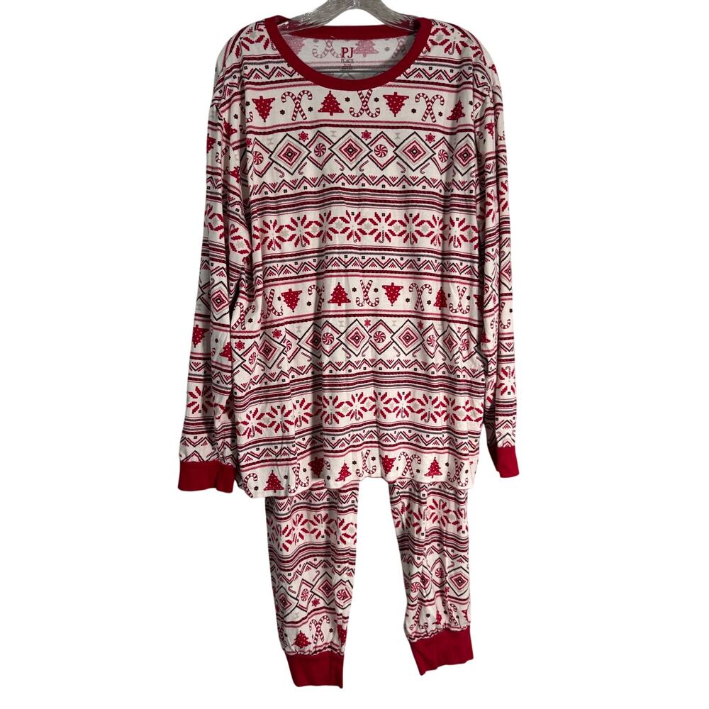 PJ Place Adult Christmas Cotton Pajama Set XL